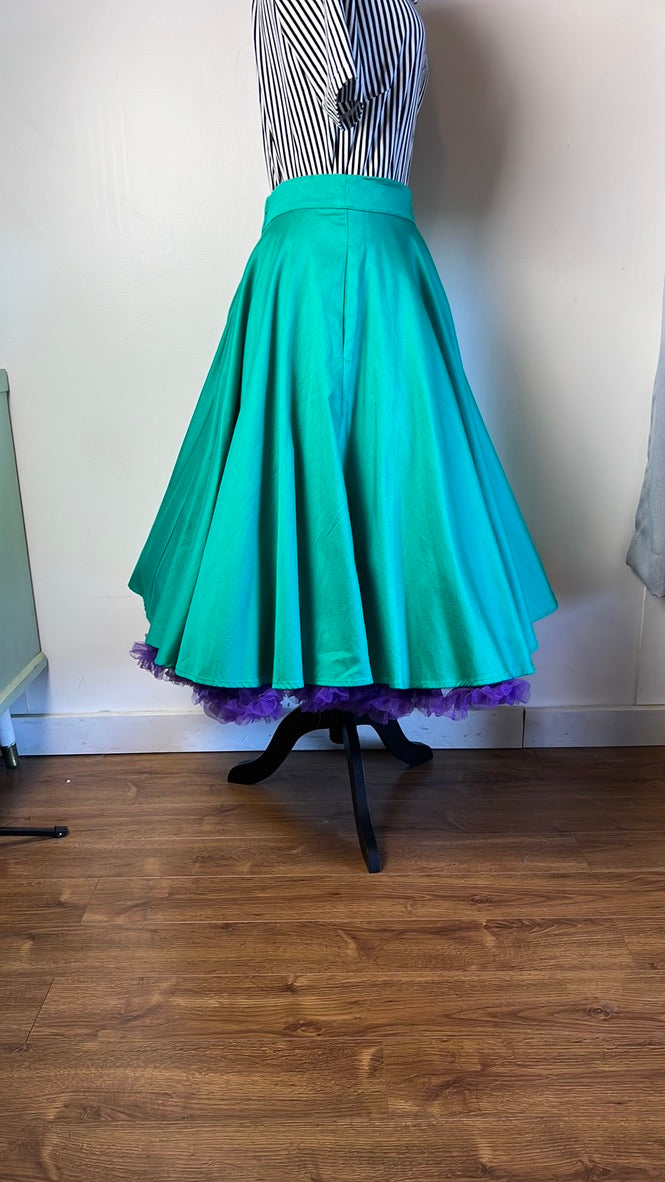 Bettie Page Teal Circle skirt