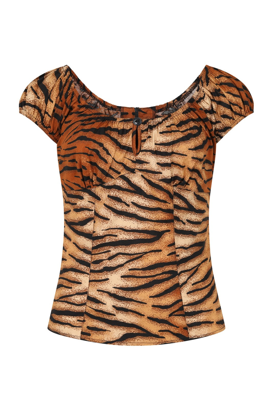 Tora Tiger Print Pinup Blouse Top